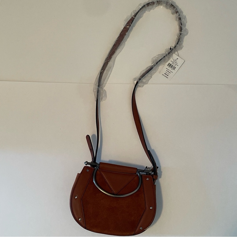 New Sam Edelman Brown Suede leather crossbody bag